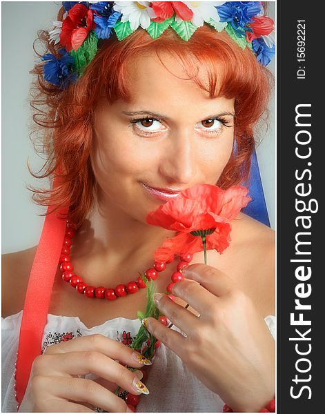 Ukrainian women with flowers, wear Ukrainian clothes. Ukrainian women with flowers, wear Ukrainian clothes.