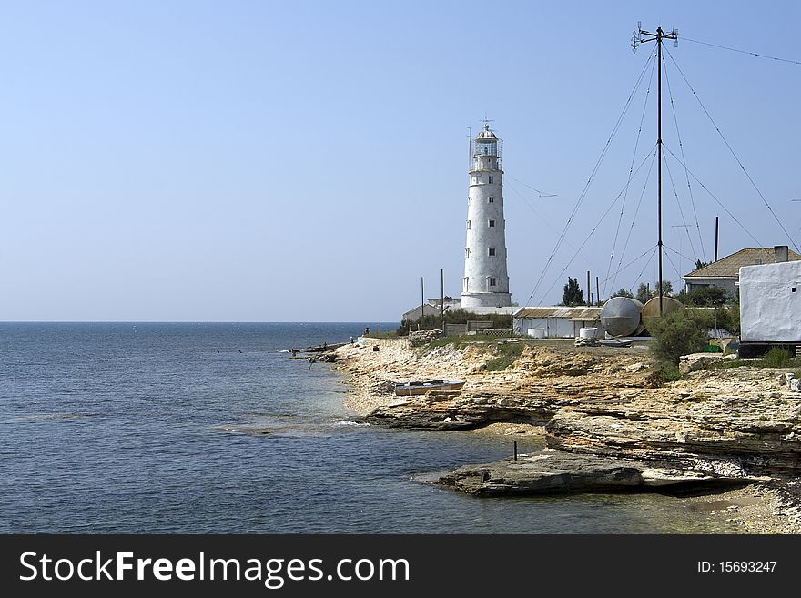 Lighthouse on the cape Tarhankut, Crimea Ukraine