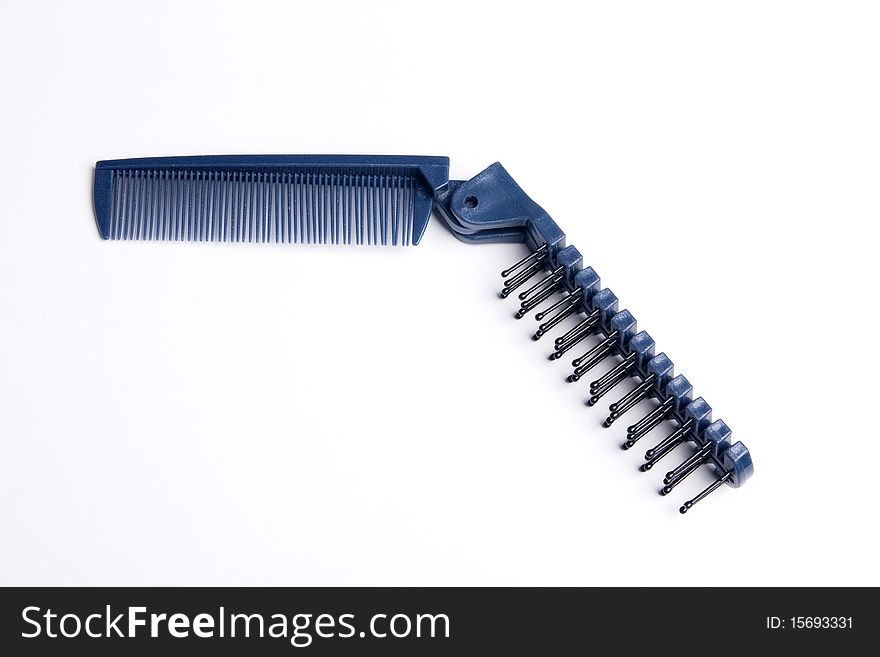 Blue Comb On White Background