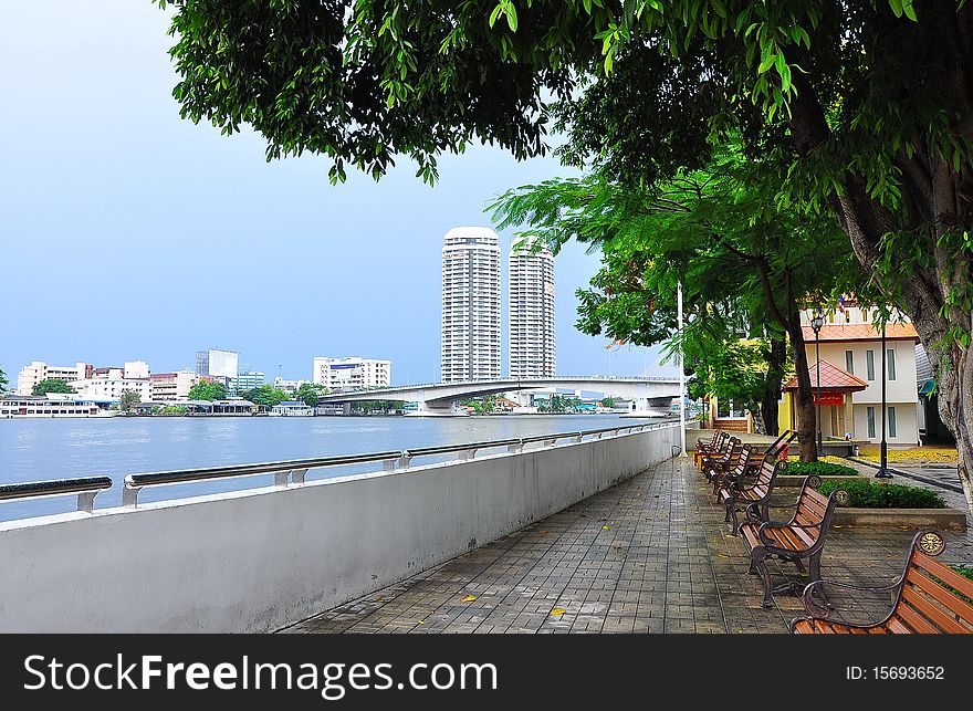 Scenery of Chao Phraya River , Bangkok Thailand