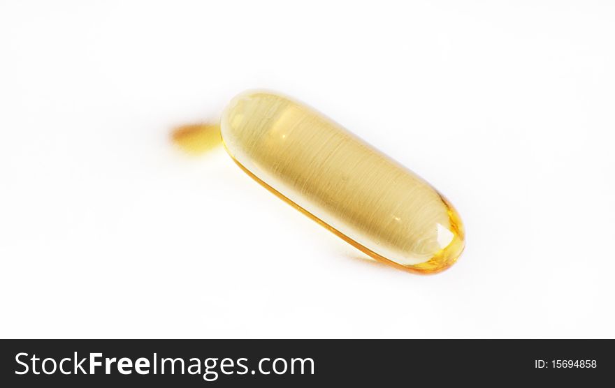 Fish oil isolated on white