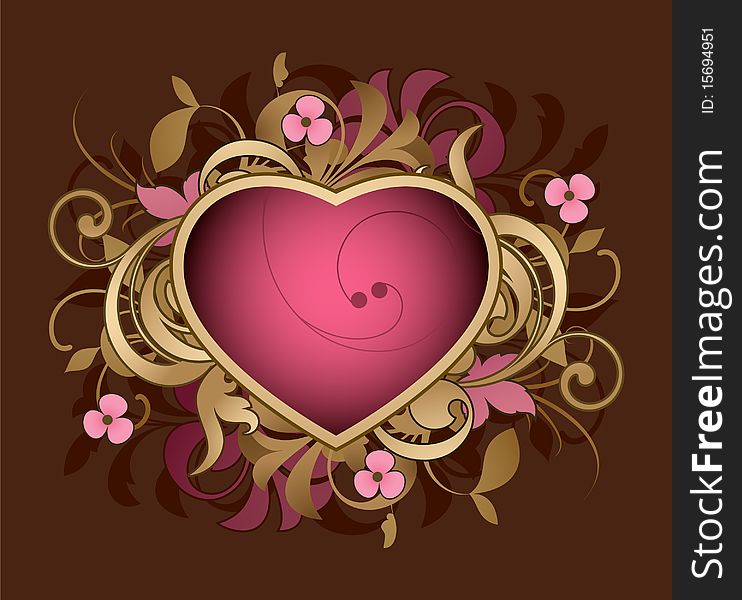 Heart is decorated design elements. Heart is decorated design elements