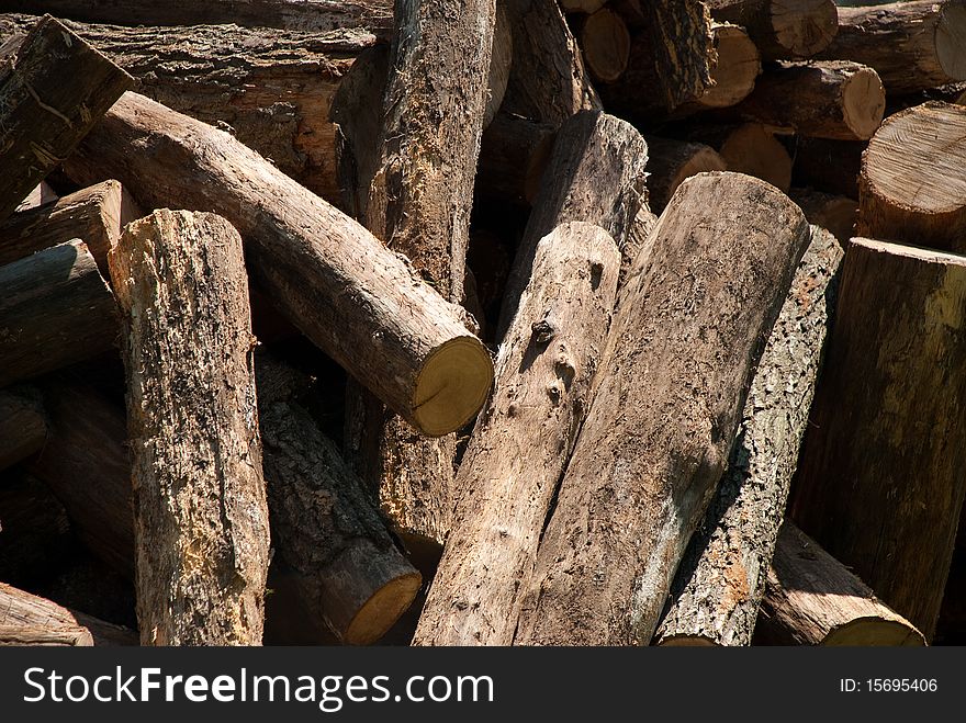 Background made of dry firewood