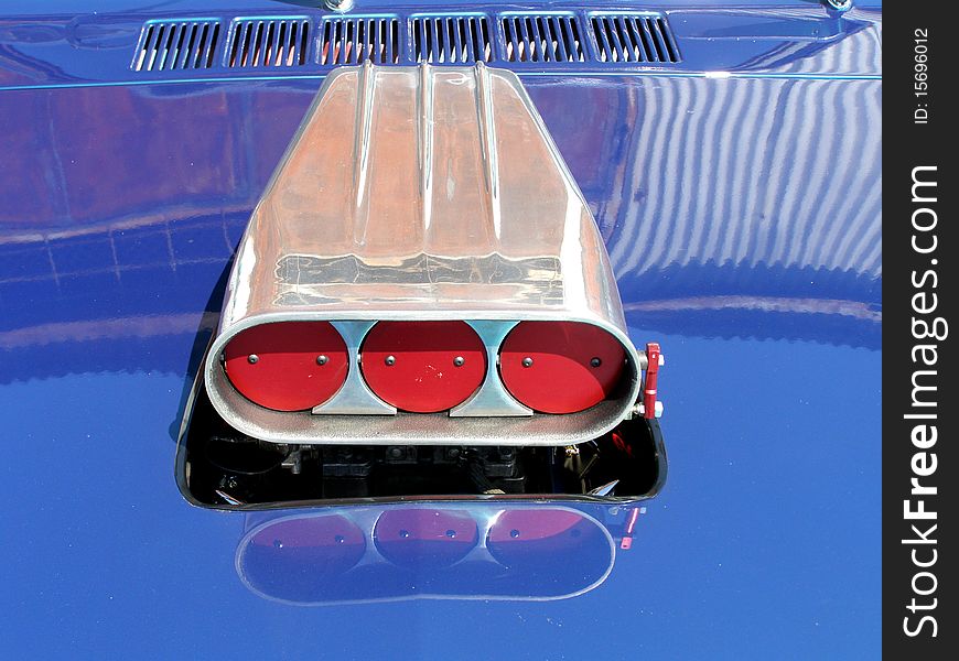 Detail photo of the engine intake background