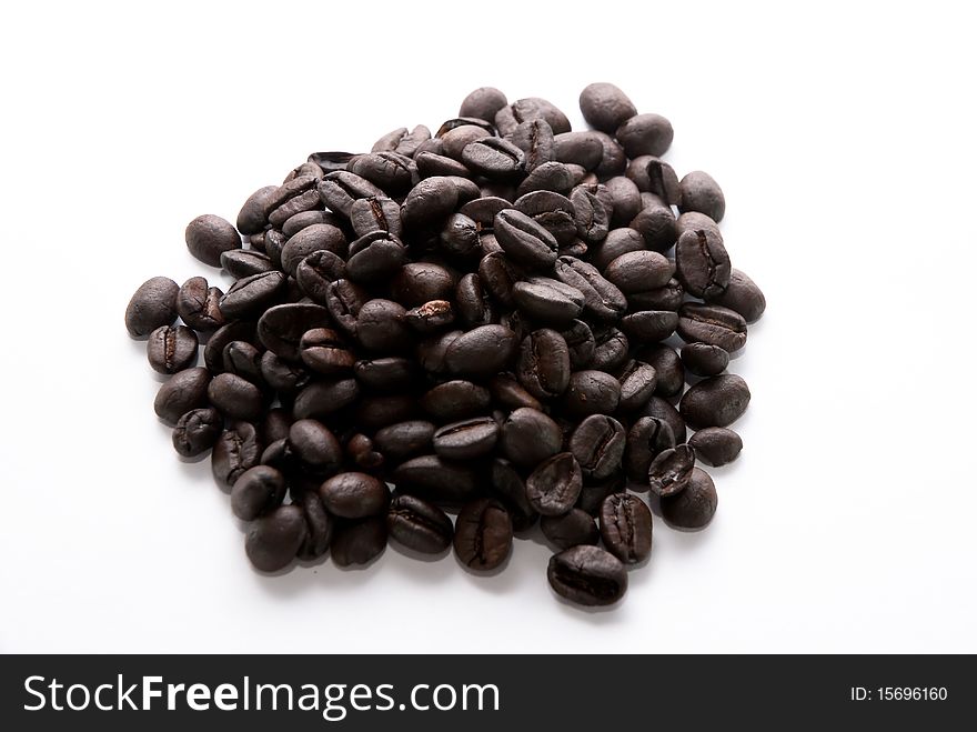 Coffee from north of Thailand on white background