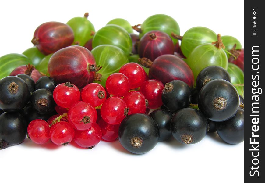 fresh ripe berries isolated on white