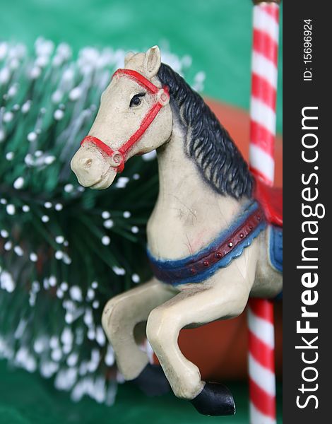 Beautiful antique merry-go-round christmas ornament horse