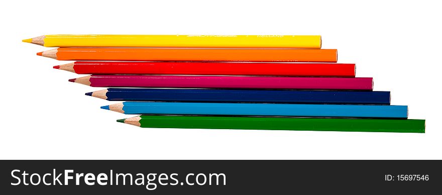 Color pencils isolated on white background. Color pencils isolated on white background