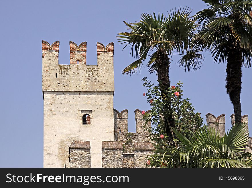 Sirmione, Scaliger castle (Castello scaligero), Lake Garda, Lombardy, Italy, Europe - Rocca scaligero. Sirmione, Scaliger castle (Castello scaligero), Lake Garda, Lombardy, Italy, Europe - Rocca scaligero