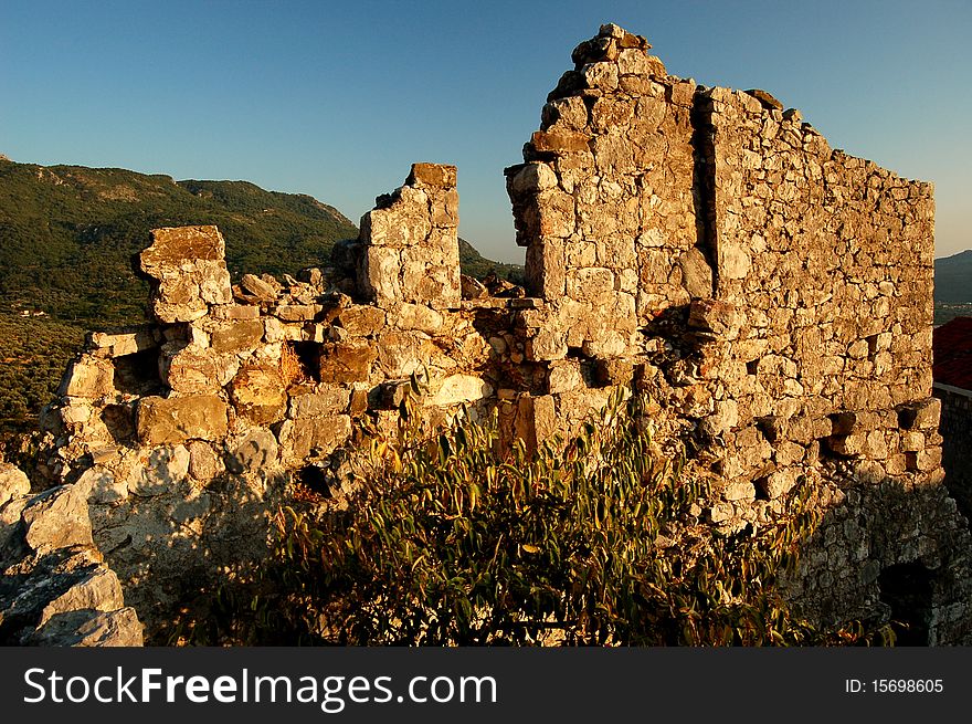 Ruins of the Old Town of Bar in Montenegro. Ruins of the Old Town of Bar in Montenegro