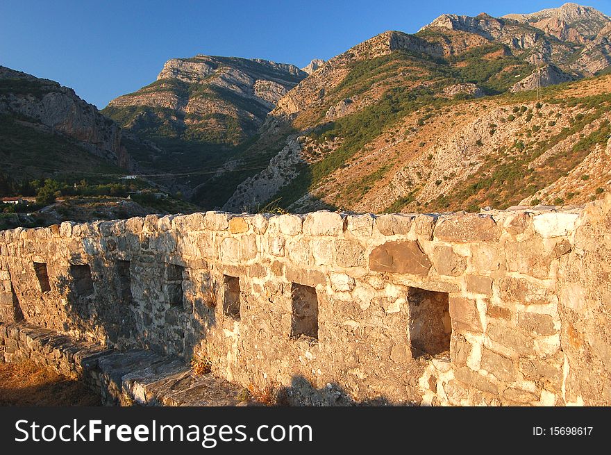 Ruins of the Old Town of Bar in Montenegro. Ruins of the Old Town of Bar in Montenegro