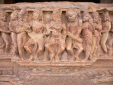 Khajuraho, Mahadeva Temple, Erotic Carving Royalty Free Stock Photography Khajuraho, Mahadeva Temple, Erotic Carving Royalty Free Stock Photography