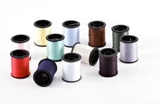 12 Spools Of Thread Royalty Free Stock Photography 12 Spools Of Thread Royalty Free Stock Photography