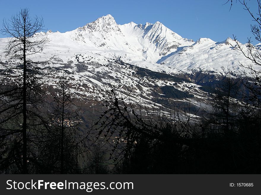 Vallandry, France, winter, mountain, nature. Vallandry, France, winter, mountain, nature