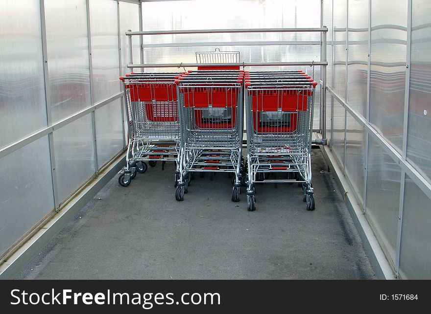 Shoping cart on the parking place