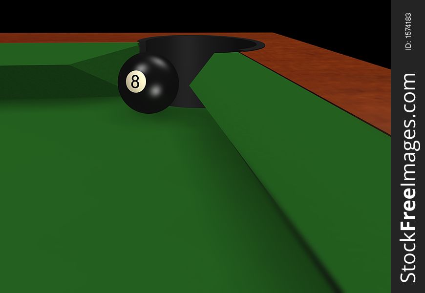 Black ball on table - 3d render