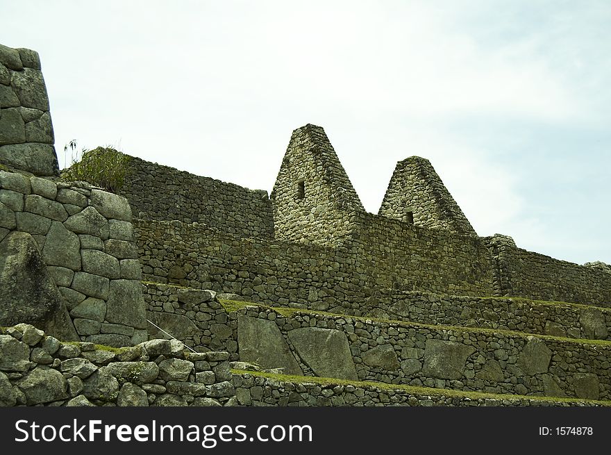 Building silhouette in the city Machu-Picchu,Peru. Building silhouette in the city Machu-Picchu,Peru