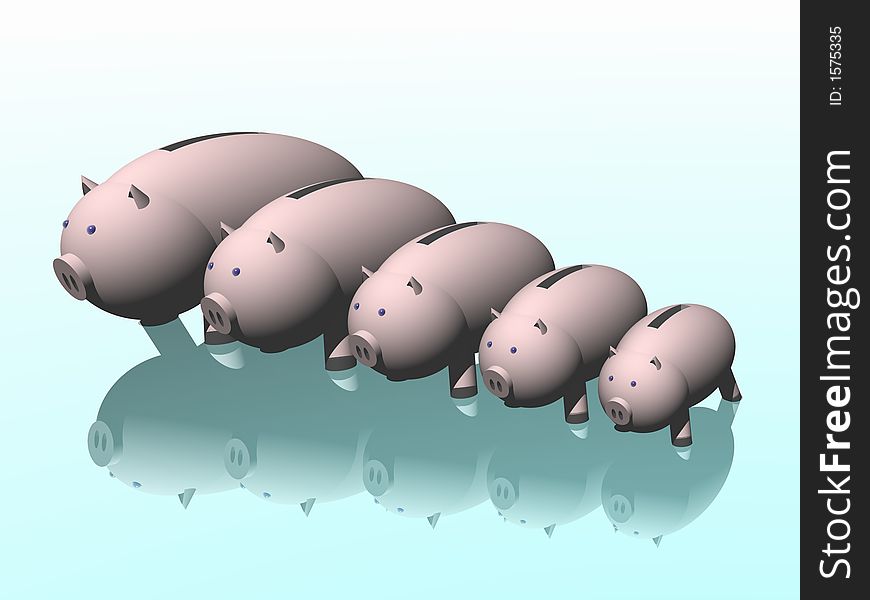 Piggy bank. Year of a pig. Christmas ornaments. 3D. Piggy bank. Year of a pig. Christmas ornaments. 3D.