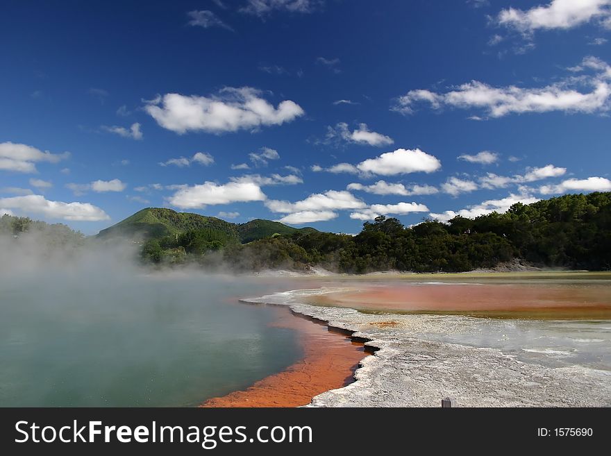 Champagne pool in Waiotapu, New Zealand. Champagne pool in Waiotapu, New Zealand