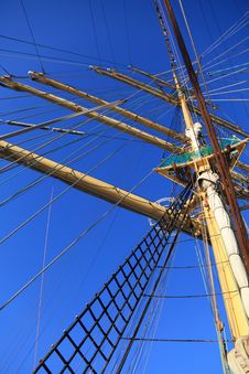 Ship Tackles, Rigging On A Old Frigate Royalty Free Stock Image Ship Tackles, Rigging On A Old Frigate Royalty Free Stock Image