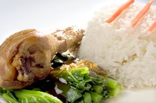 Steamed Garlic Chicken And Rice Royalty Free Stock Photos