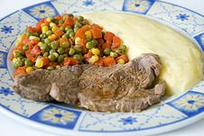 Meat With Potato And Mexican Salad Stock Images Meat With Potato And Mexican Salad Stock Images