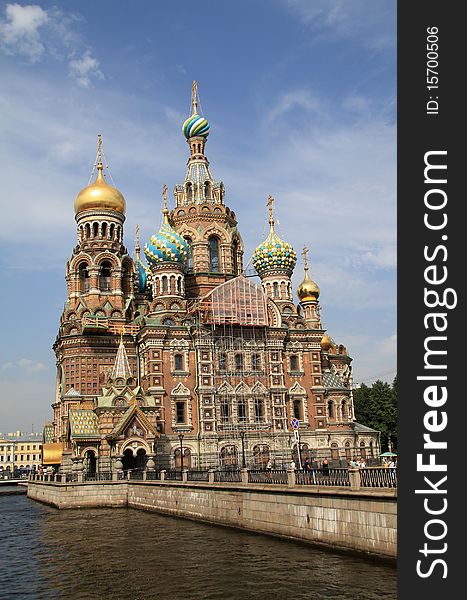 The Cathedral of the Spilled Blood in St. Peters-burg, Russia.