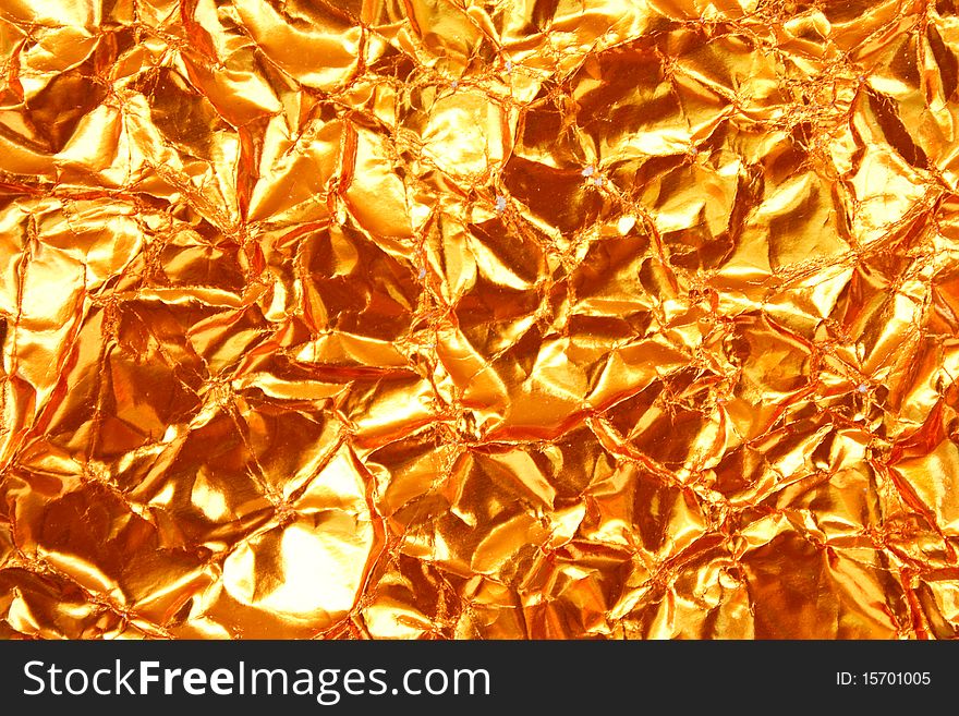 Texture of gold foil paper