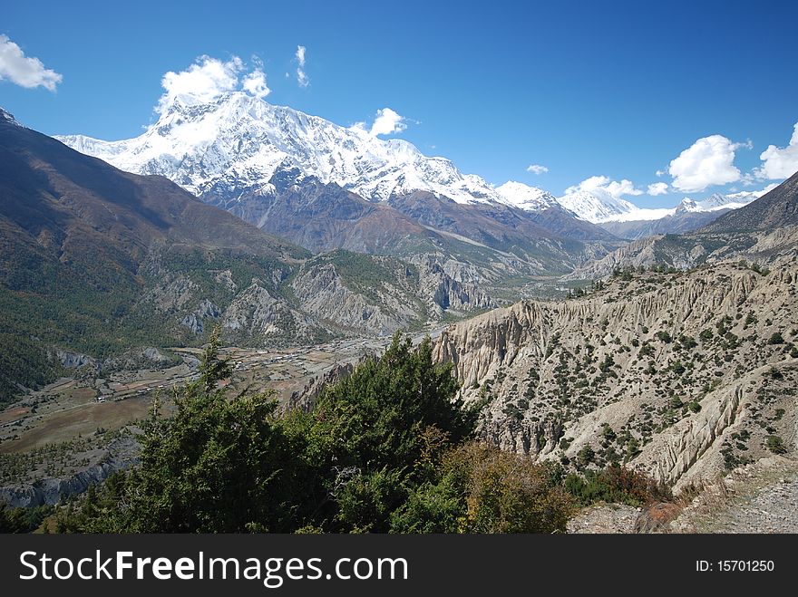 The around Annapurna trek in Nepal. The around Annapurna trek in Nepal