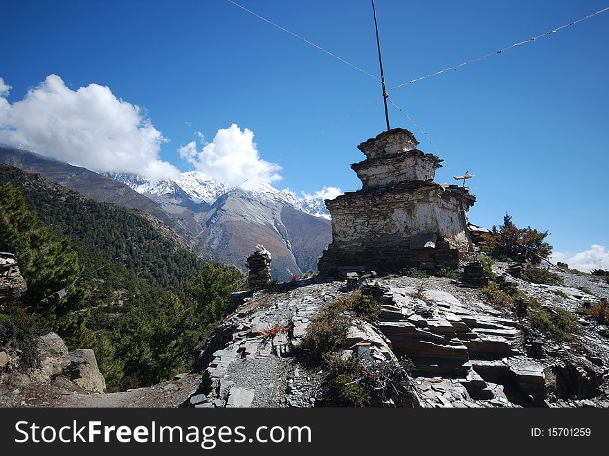 The around Annapurna trek in Nepal. The around Annapurna trek in Nepal