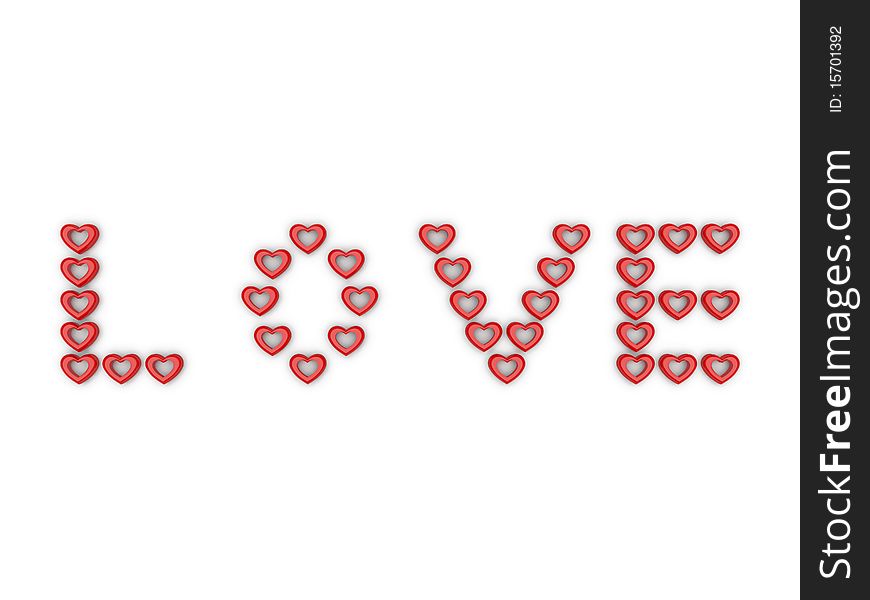 Word love on white background. Word love on white background