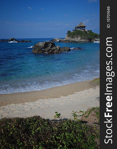 Tayrona national park in the Caribbean beach of Colombia