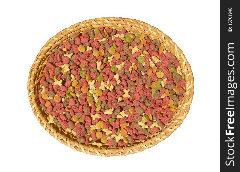 Forage for cats in a wicker plate is shown in the picture. Forage for cats in a wicker plate is shown in the picture.