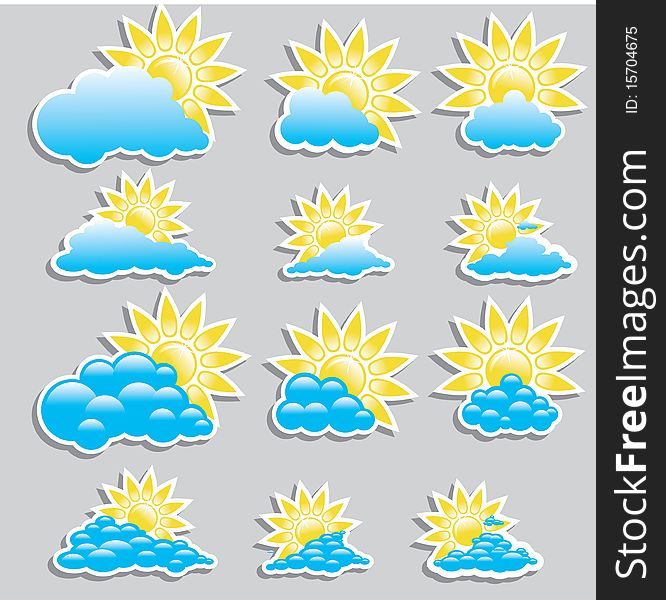 Universal icons clouds - Set  (Weather)