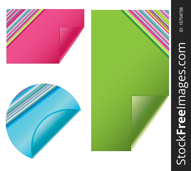 Blank vector sticky notes