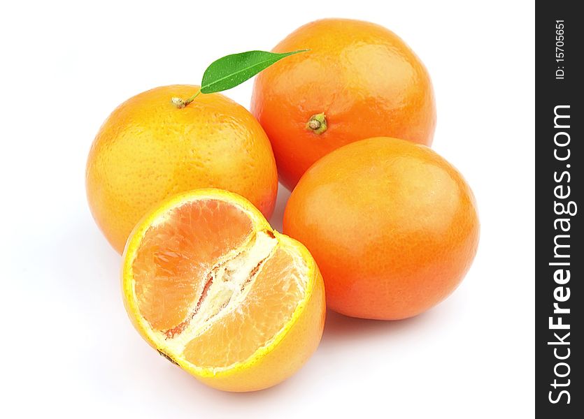 Tangerines entirely and segments and close up. Tangerines entirely and segments and close up