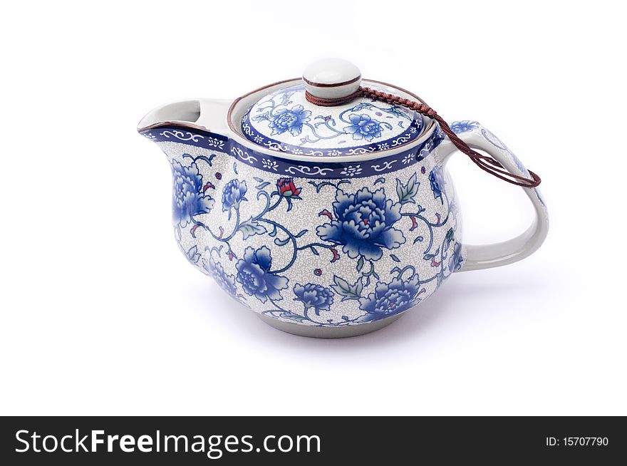 Isolated Chinese teapot with lid. Isolated Chinese teapot with lid