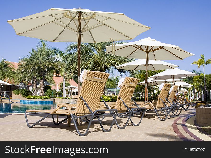 Beautiful swimming pool at an Asian resort. Beautiful swimming pool at an Asian resort