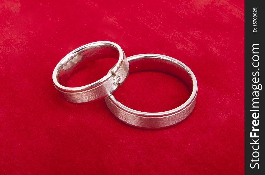 Engagement rings with red background