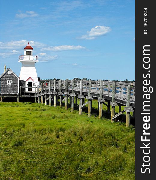 A beautiful lighthouse in Bouctouche NB. Beautiful scenery. A beautiful lighthouse in Bouctouche NB. Beautiful scenery.
