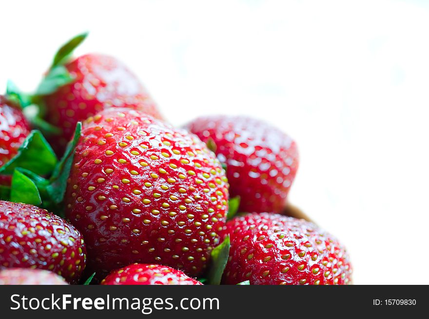 Fresh ripe strawberries isolated on white