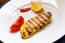 Roasted Cutlet With Tomato And Chili,salad Royalty Free Stock Photos Roasted Cutlet With Tomato And Chili,salad Royalty Free Stock Photos