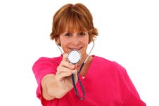 Nurse Holding Stethoscope Stock Image Nurse Holding Stethoscope Stock Image