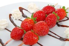 Skewer Strawberry Royalty Free Stock Images
