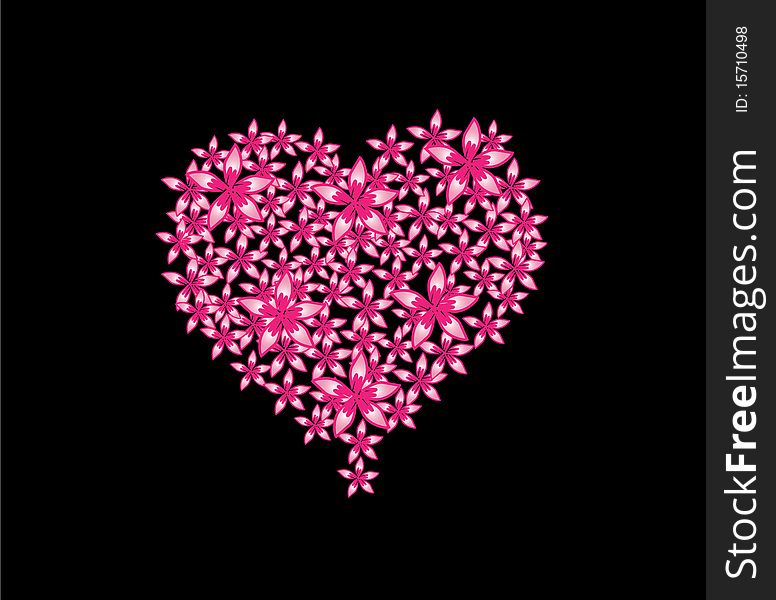 Abstract floral heart