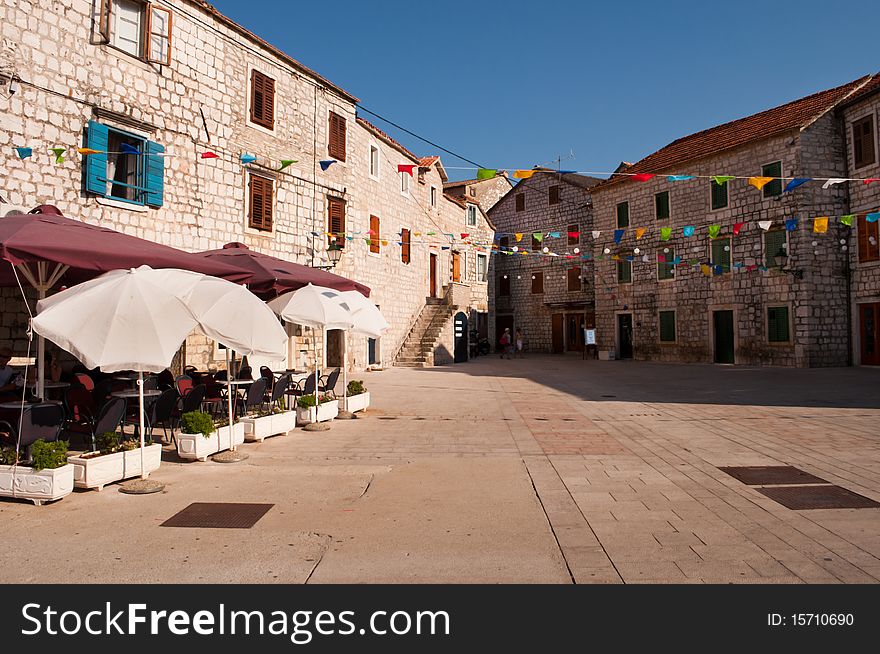 Old town square in the morning