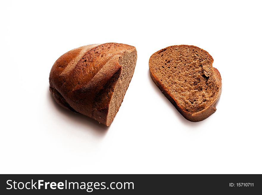 The cut slice of bread