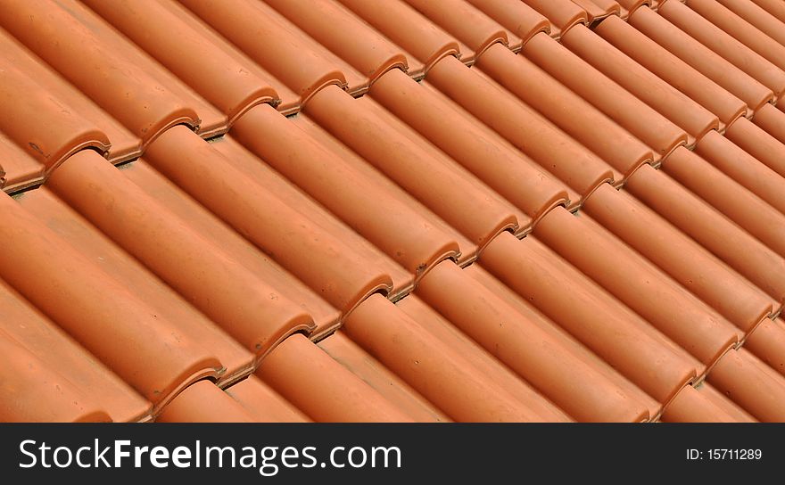 Red Tiles on the Roof on mediterran House