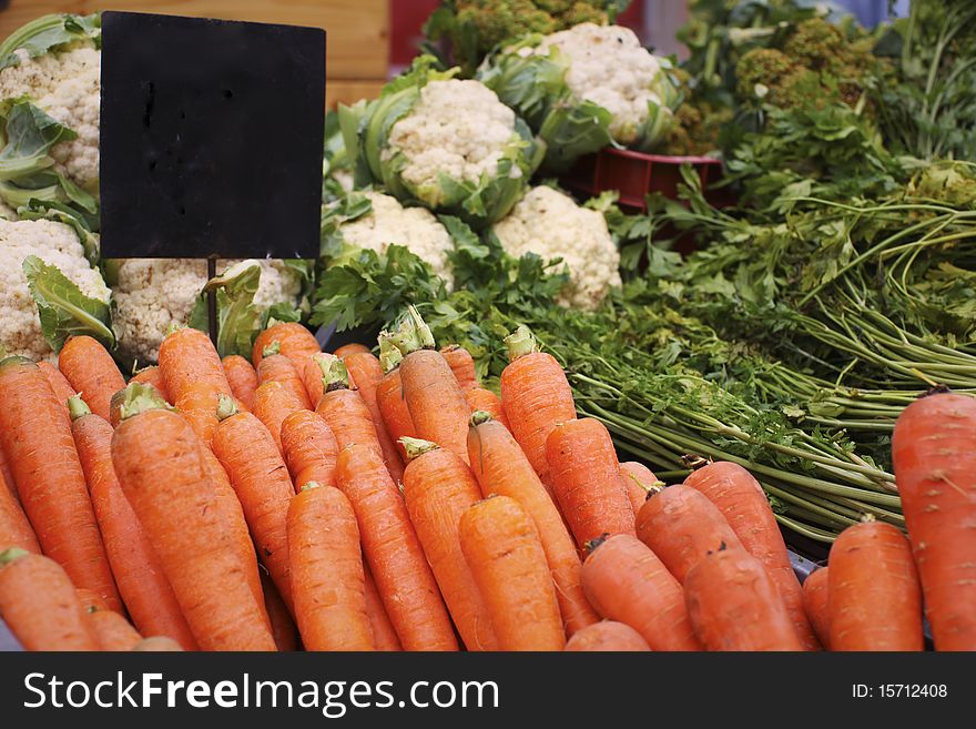 Carrots on the farmer's market