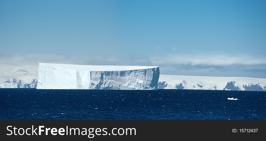 Antarctic ice island in atlantic ocean. South Orkney Islands.